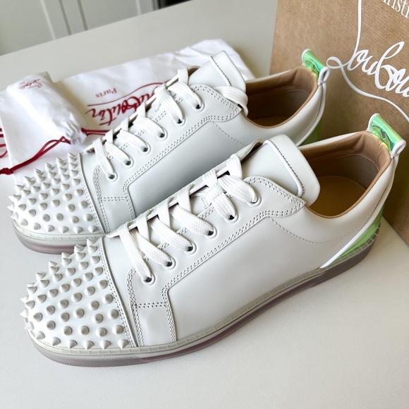 Christian Louboutin Men's VarsiJunior Spikes 2 Leather Low-Top Sneakers - Picture 5 of 11